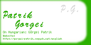 patrik gorgei business card